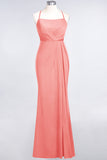 Mermaid Spandex Spaghetti Straps Ruffle Lace Bridesmaid Dress