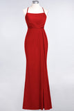 Mermaid Spandex Spaghetti Straps Ruffle Lace Bridesmaid Dress