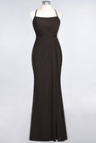 Mermaid Spandex Spaghetti Straps Ruffle Lace Bridesmaid Dress