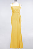 Mermaid Spandex Spaghetti Straps Ruffle Lace Bridesmaid Dress