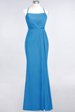 Mermaid Spandex Spaghetti Straps Ruffle Lace Bridesmaid Dress