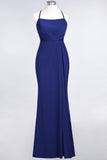 Mermaid Spandex Spaghetti Straps Ruffle Lace Bridesmaid Dress