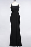 Mermaid Spandex Spaghetti Straps Ruffle Lace Bridesmaid Dress