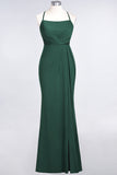 Mermaid Spandex Spaghetti Straps Ruffle Lace Bridesmaid Dress