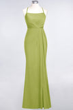 Mermaid Spandex Spaghetti Straps Ruffle Lace Bridesmaid Dress