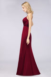 Mermaid Spandex Spaghetti Straps Ruffle Lace Bridesmaid Dress