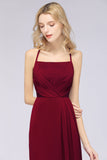 Mermaid Spandex Spaghetti Straps Ruffle Lace Bridesmaid Dress
