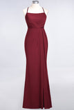 Mermaid Spandex Spaghetti Straps Ruffle Lace Bridesmaid Dress