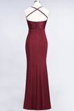Mermaid Spandex Spaghetti Straps Ruffle Lace Bridesmaid Dress