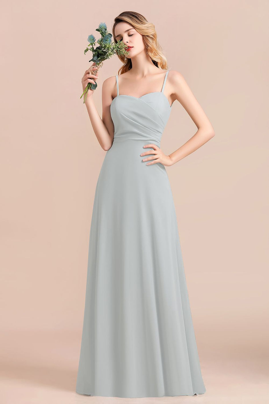 sachin and babi light blue dress Chiffon Bridesmaid Dresses main image 0