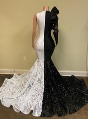 Mix Color Mermaid Prom Dress Sequins Long