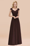 Modest Chiffon Sweetheart Sleeveless Affordable Bridesmaid Dresses with Ruffles