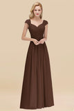 Modest Chiffon Sweetheart Sleeveless Affordable Bridesmaid Dresses with Ruffles