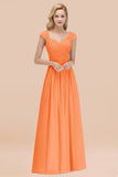 Modest Chiffon Sweetheart Sleeveless Affordable Bridesmaid Dresses with Ruffles