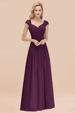 Modest Chiffon Sweetheart Sleeveless Affordable Bridesmaid Dresses with Ruffles