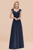 Modest Chiffon Sweetheart Sleeveless Affordable Bridesmaid Dresses with Ruffles