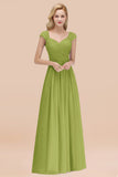 Modest Chiffon Sweetheart Sleeveless Affordable Bridesmaid Dresses with Ruffles