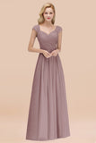 Modest Chiffon Sweetheart Sleeveless Affordable Bridesmaid Dresses with Ruffles