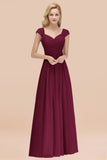Modest Chiffon Sweetheart Sleeveless Affordable Bridesmaid Dresses with Ruffles