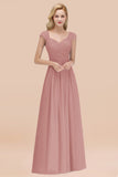 Modest Chiffon Sweetheart Sleeveless Affordable Bridesmaid Dresses with Ruffles