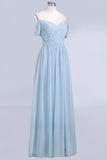 Modest Chiffon Sweetheart Sleeveless Affordable Bridesmaid Dresses with Ruffles