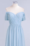 Modest Chiffon Sweetheart Sleeveless Affordable Bridesmaid Dresses with Ruffles