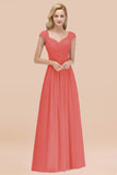 Modest Chiffon Sweetheart Sleeveless Affordable Bridesmaid Dresses with Ruffles