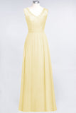 Modest Chiffon V-Neck Burgundy Lace Bridesmaid Dresses Online