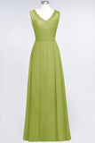 Modest Chiffon V-Neck Burgundy Lace Bridesmaid Dresses Online