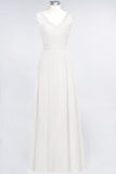 Modest Chiffon V-Neck Burgundy Lace Bridesmaid Dresses Online