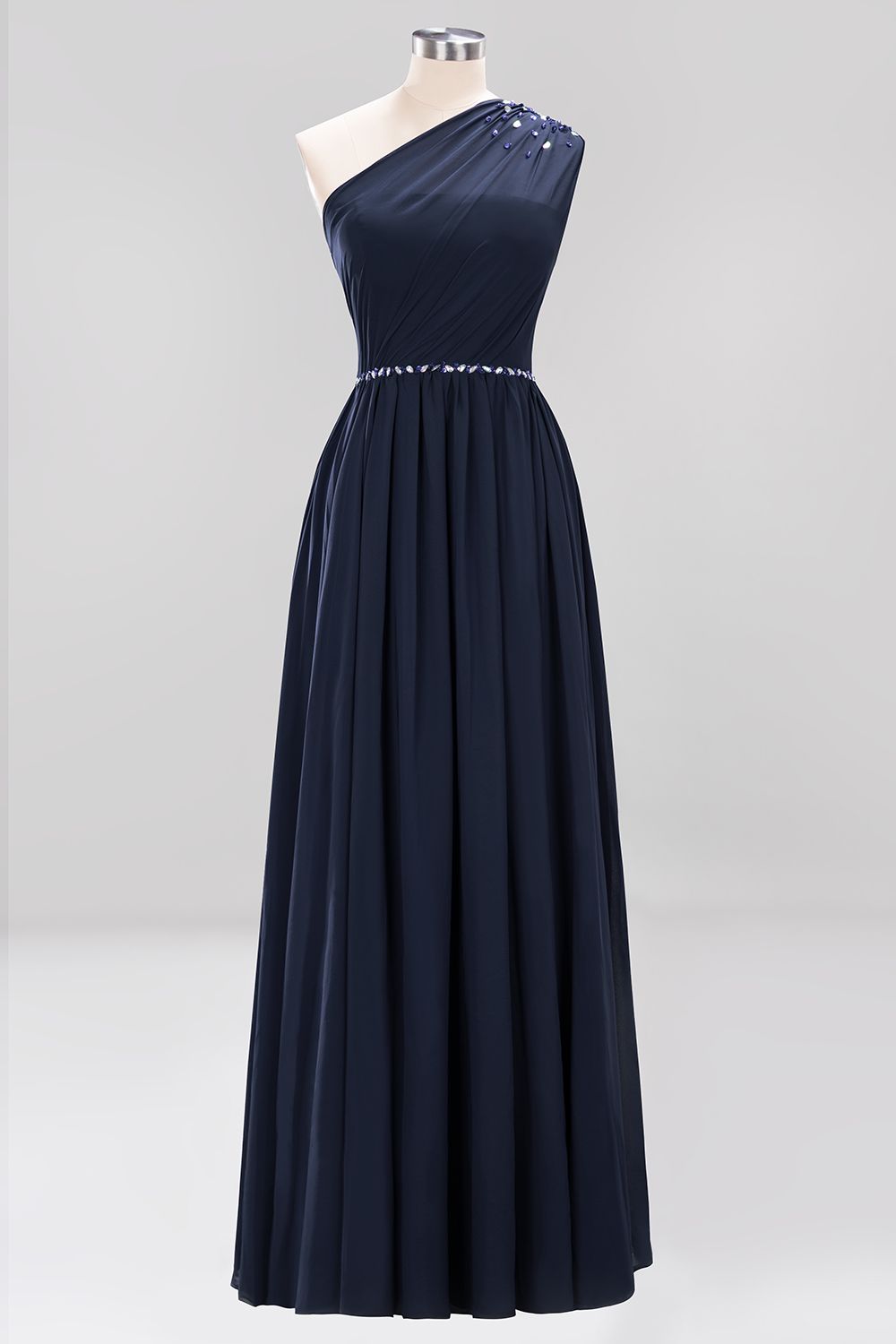 Modest One-shoulder Royal Blue Affordable Bridesmaid Dresses with Bead Newinlook Modest One-shoulder Royal Blue Affordable Bridesmaid Dresses with Bead Newinlook