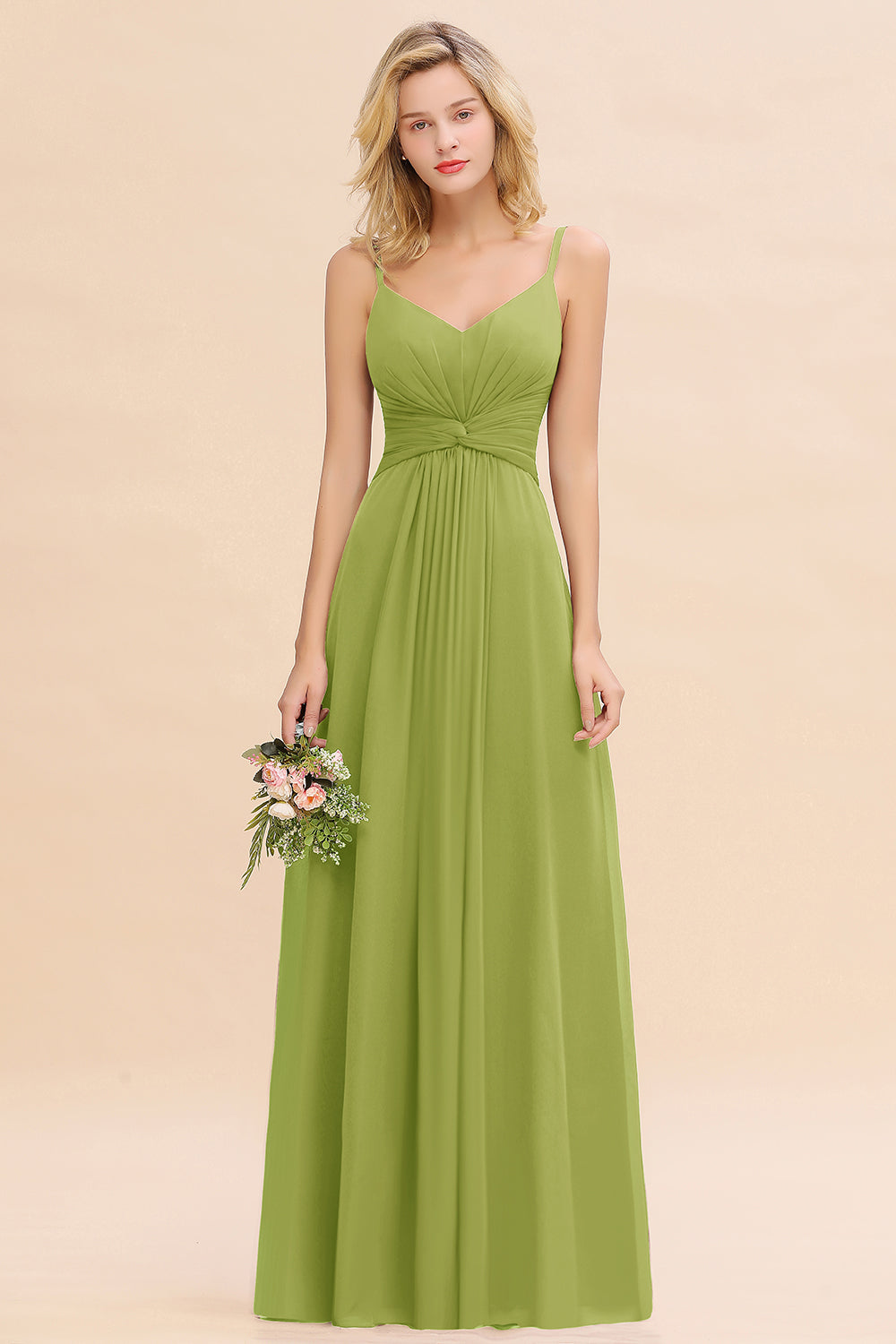 Modest Ruffle Spaghetti Straps Backless Burgundy Bridesmaid Dresses Affordable