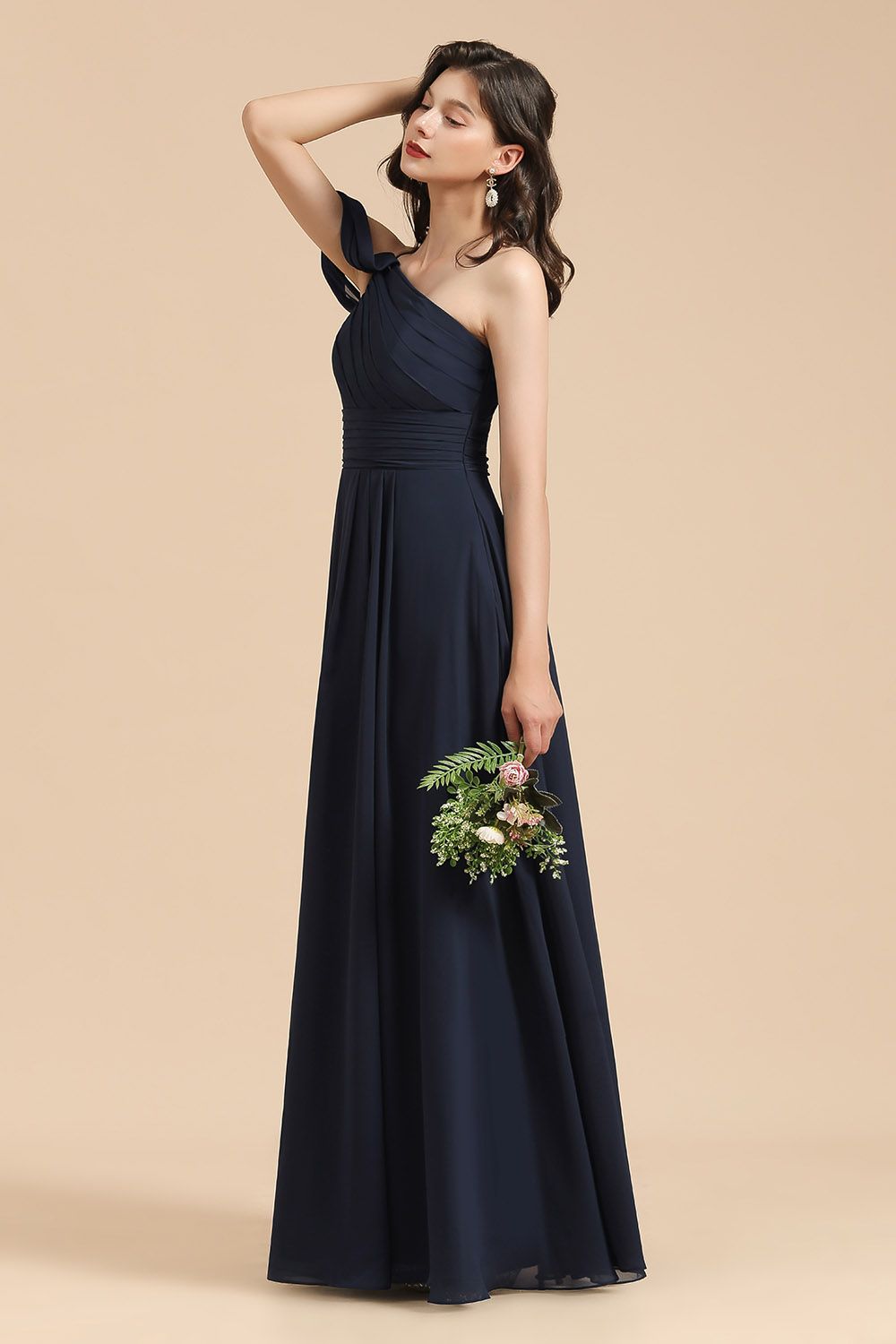 New Arrival Black One Shoulder A-line Long Bridesmaid Dresses Newinlook New Arrival Black One Shoulder A-line Long Bridesmaid Dresses Newinlook