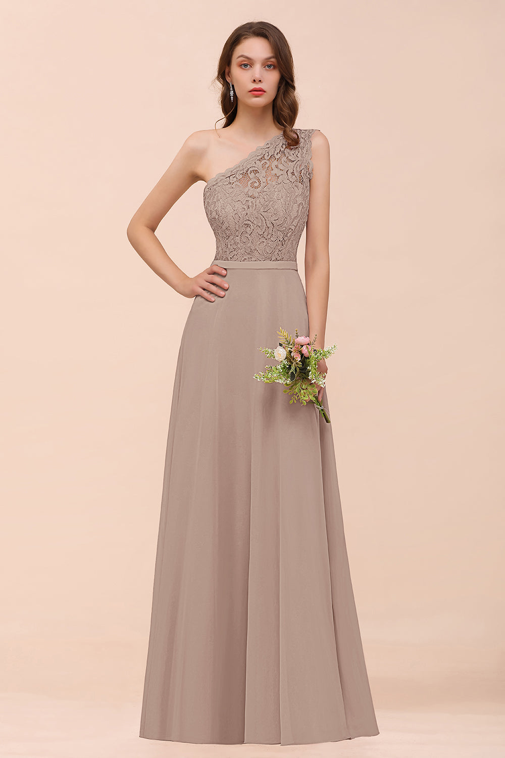 New Arrival Dusty Rose One Shoulder Lace Long Bridesmaid Dresses Newinlook New Arrival Dusty Rose One Shoulder Lace Long Bridesmaid Dresses Newinlook