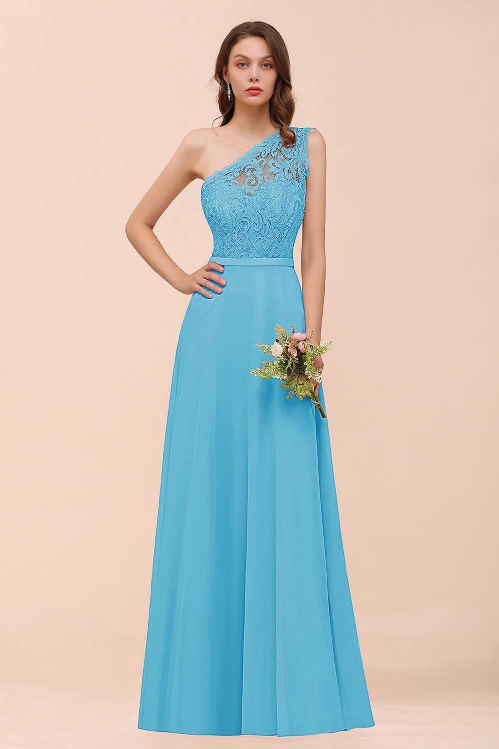 New Arrival Dusty Rose One Shoulder Lace Long Bridesmaid Dresses Newinlook New Arrival Dusty Rose One Shoulder Lace Long Bridesmaid Dresses Newinlook