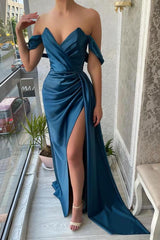 Off-the-Shoulder Mermaid Evening Dress Long With Split