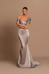 Off-the-Shoulder Prom Dress Long Mermaid