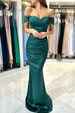 Off-the-Shoulder Prom Dress Mermid Emerald Green