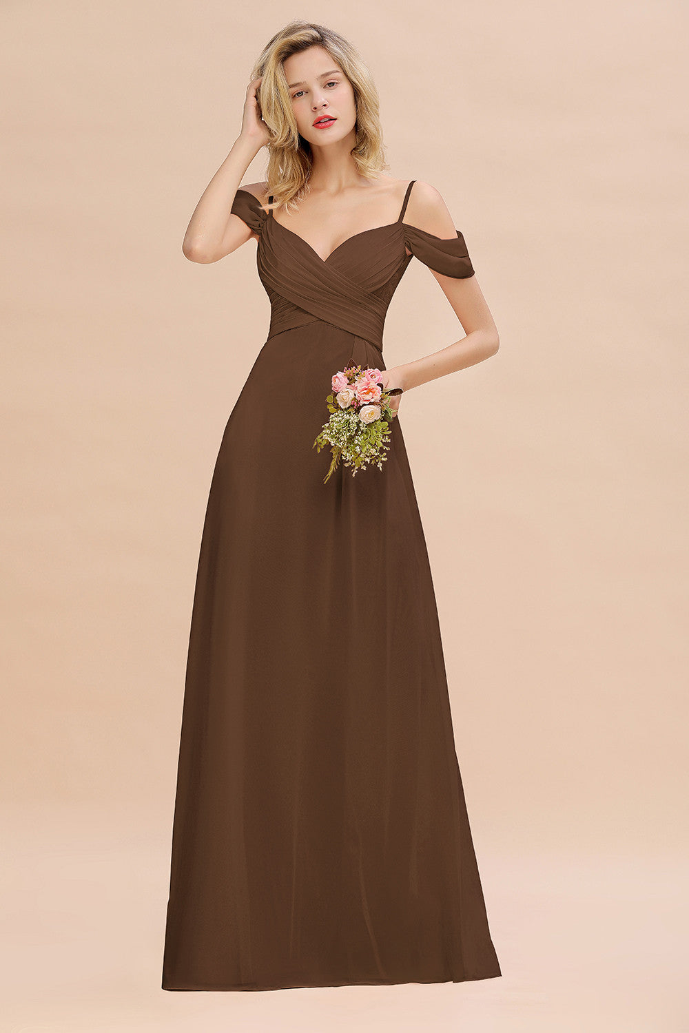 Off-the-Shoulder Sweetheart Ruched Long Bridesmaid Dresses Newinlook Off-the-Shoulder Sweetheart Ruched Long Bridesmaid Dresses Newinlook