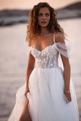 Off-the-Shoulder Tulle Bridal Dress Princess Lace