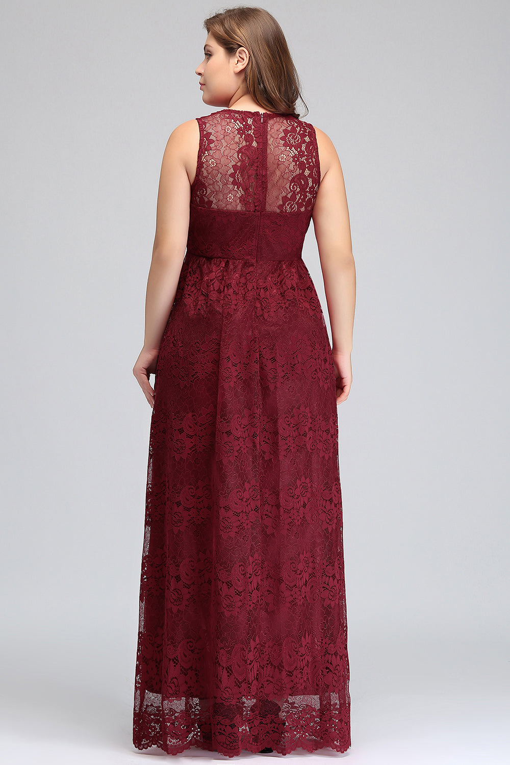 Plus Size A-Line V-Neck Burgundy Lace Bridesmaid Dresses Newinlook Plus Size A-Line V-Neck Burgundy Lace Bridesmaid Dresses Newinlook