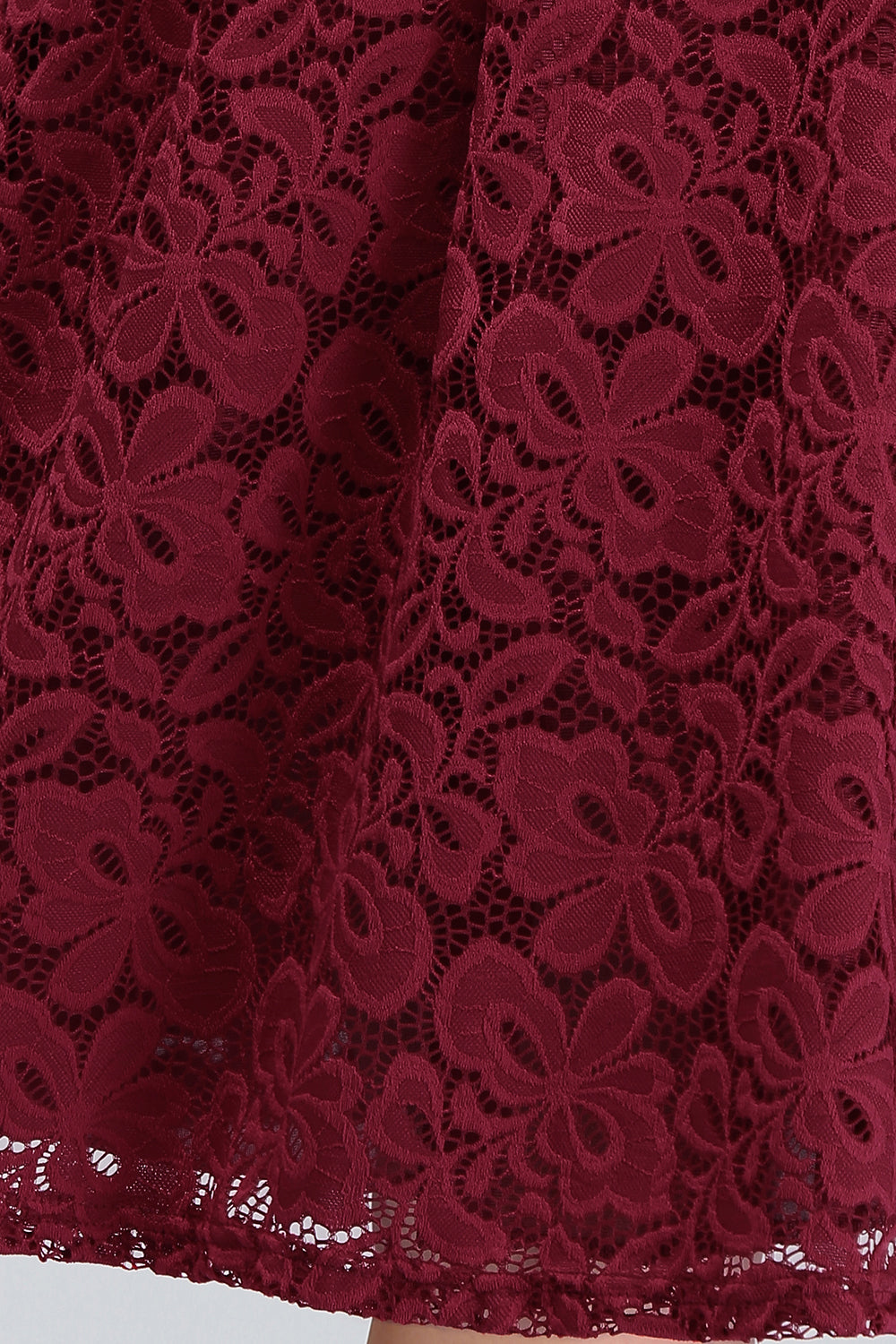 Plus Size Off-the-Shoulder Burgundy Lace Short Bridesmaid Dress Online