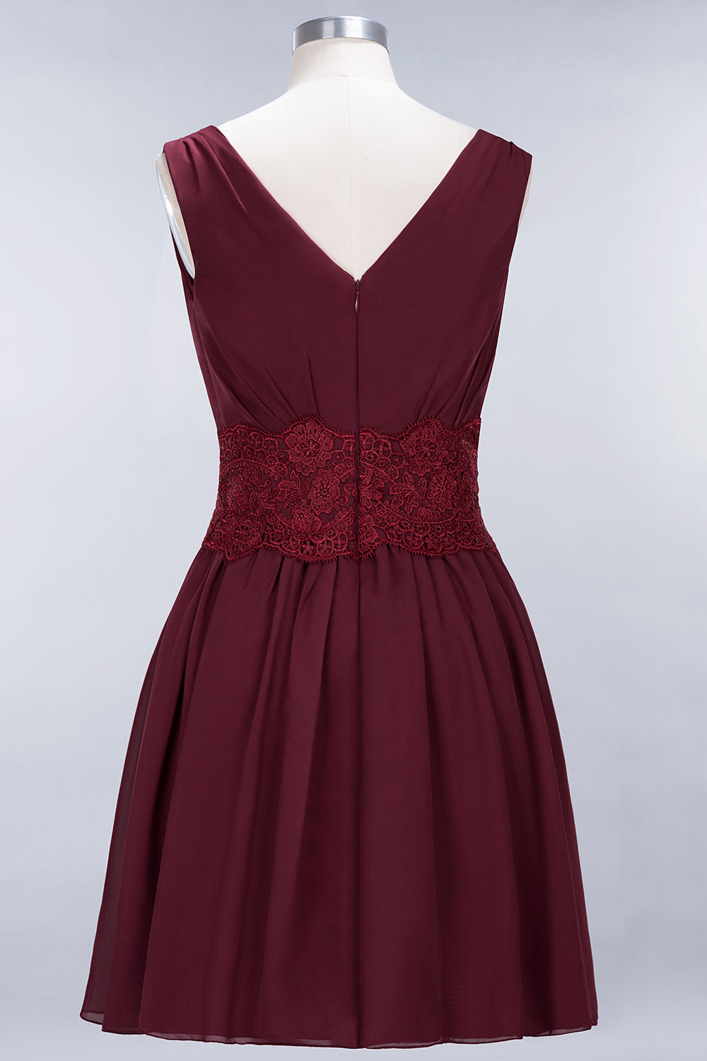 Pretty V-Neck Short Sleeveless Lace Bridesmaid Dresses Online