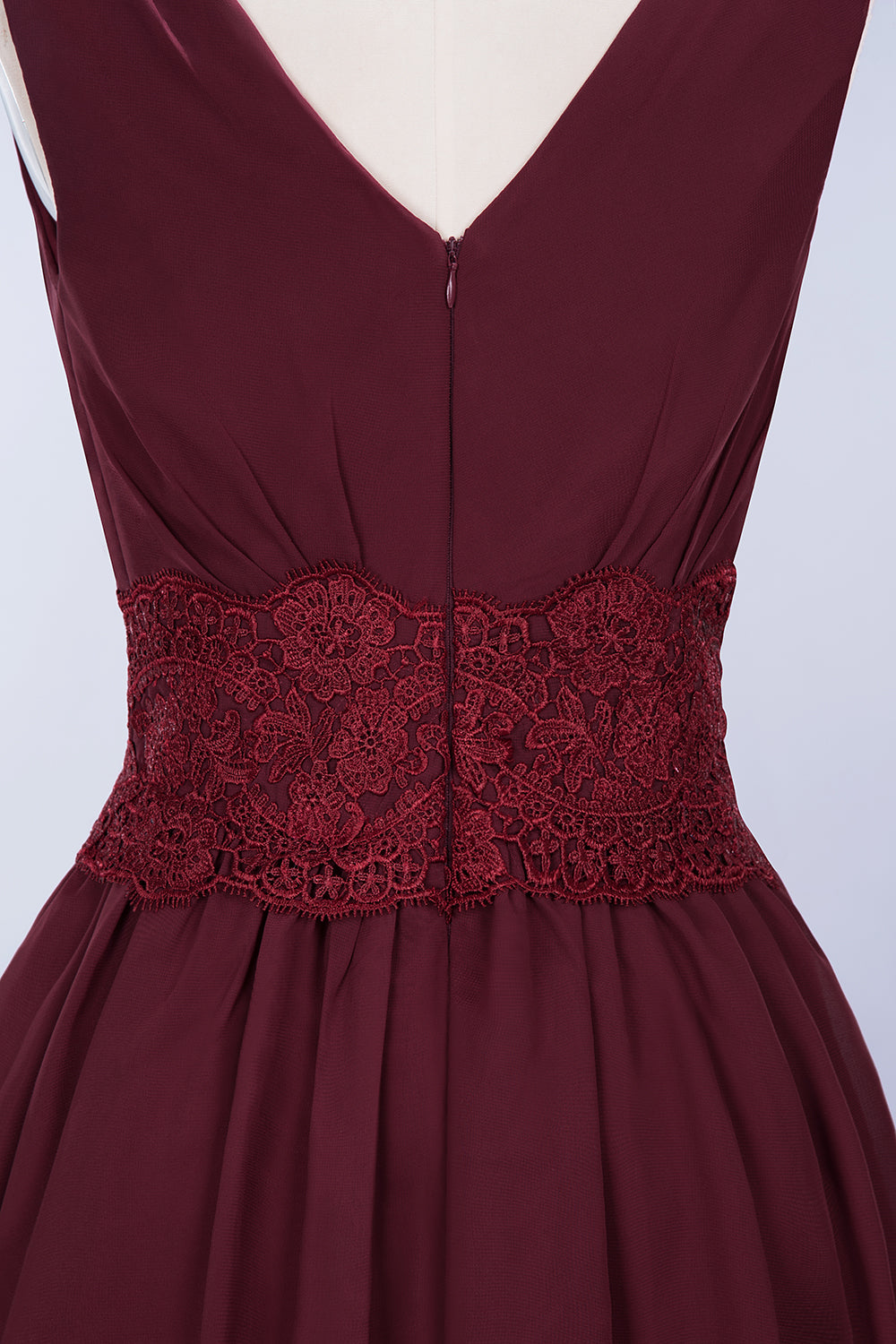 Pretty V-Neck Short Sleeveless Lace Bridesmaid Dresses Online