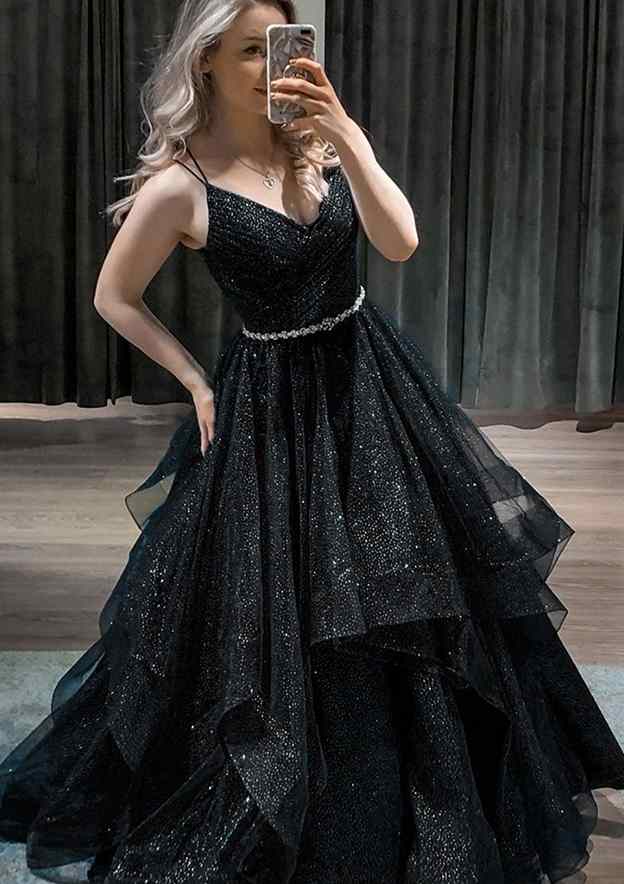 Princess A-Line V-Neck Glitter Prom Dress/Evening Dress with Beading P Newinlook Princess A-Line V-Neck Glitter Prom Dress/Evening Dress with Beading P Newinlook