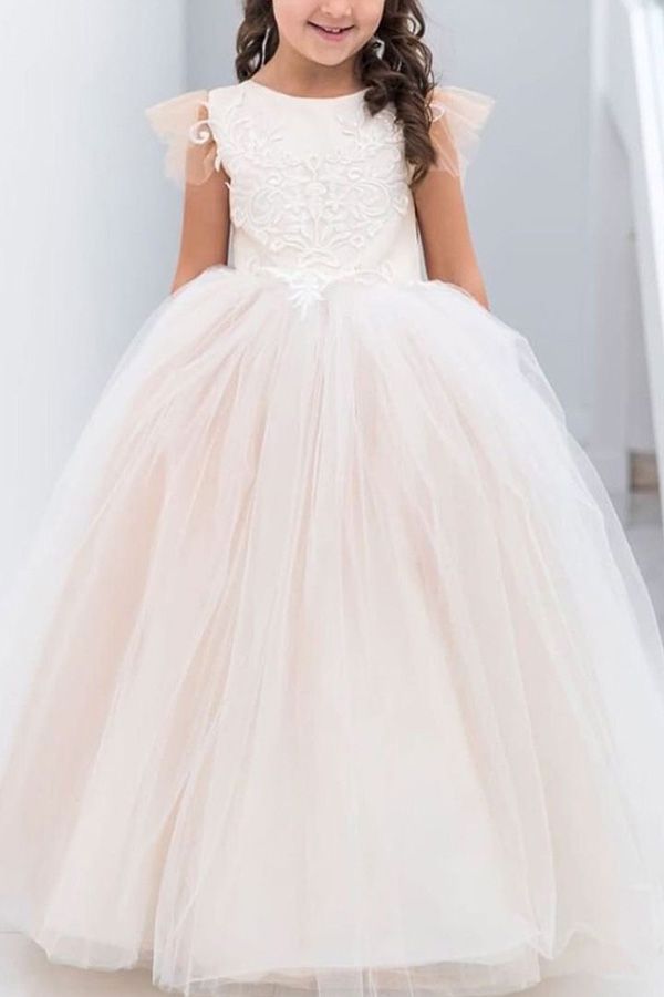 Princess Tulle Flower Girl Dress With Bowknot