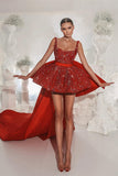 Red Hi-Lo Prom Dress Sleeveless Square Online