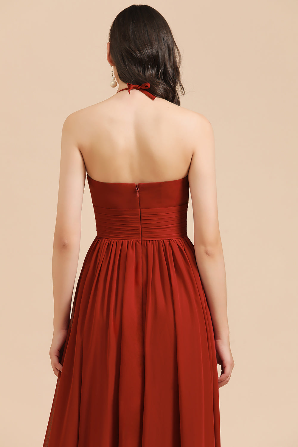 Rust Halter Long Chiffon Bridesmaid Dresses On Sale Newinlook Rust Halter Long Chiffon Bridesmaid Dresses On Sale Newinlook