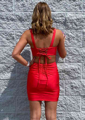 Satin Homecoming Dress with Pleated Sheath/Column Square Neckline and Sleeveless Short/Mini Elastic Design