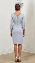 Knee-Length Mother of the Bride Sheath/Column Jewel Neck Dresses